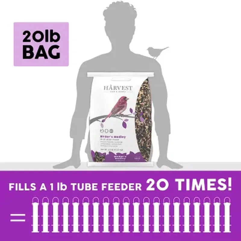 Harvest Seed & Supply Birder'S Medley Wild Bird Food, Premium Mix of Bird Seed, (20 Lbs.) - Image 6