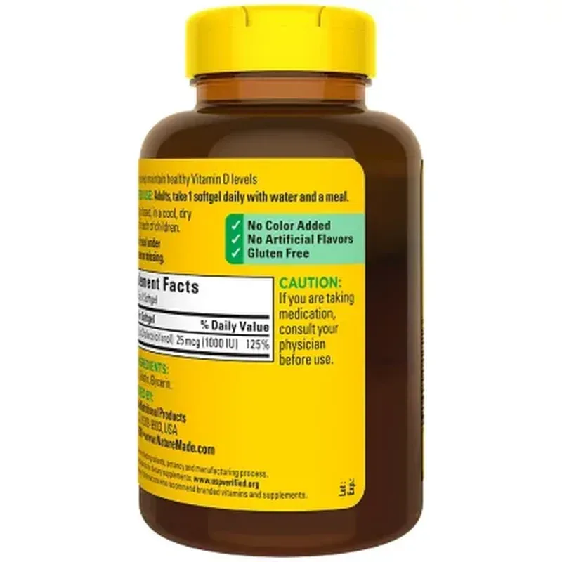 Nature Made Vitamin D3 1000 IU Softgels - 650 Count - Image 10