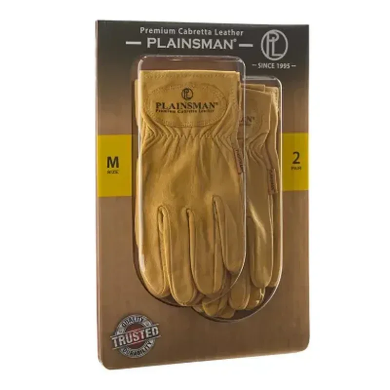 Plainsman Tan Leather Gloves, 2 Pairs - Image 3
