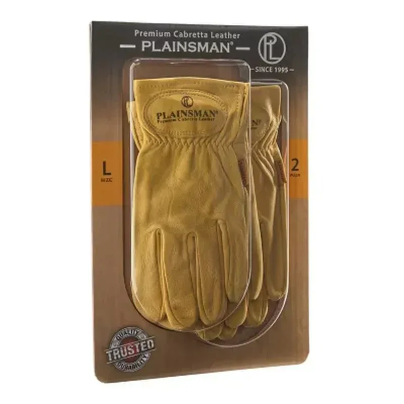 Plainsman Tan Leather Gloves, 2 Pairs - Image 4