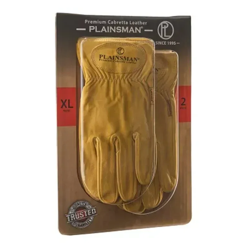 Plainsman Tan Leather Gloves, 2 Pairs - Image 5